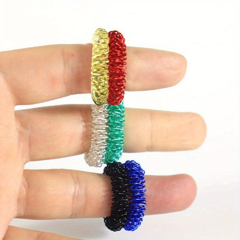 Colorful Acupressure Massage Rings for Men & Women - Hand Massage Tool