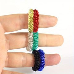 Colorful Acupressure Massage Rings for Men & Women - Hand Massage Tool
