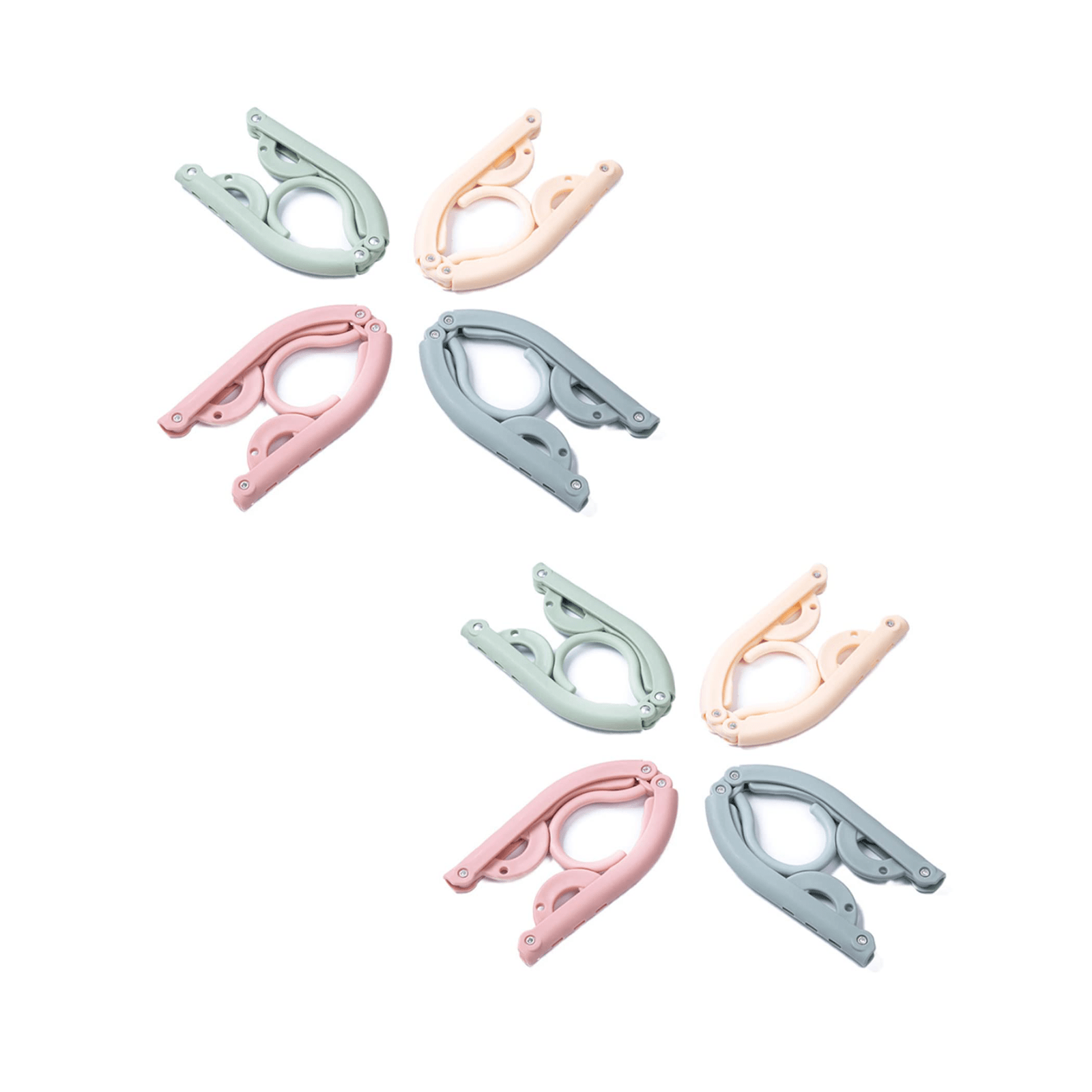 8 Pcs Foldable Travel Hangers Portable Clothes Drying Rack