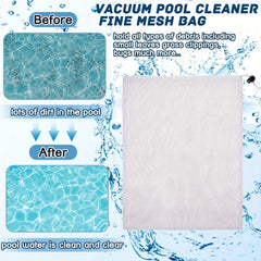 8pcs Pool Vacuum Filter Bags Fine Mesh Bags Reusable Fine Sewn Mesh Filter Bags