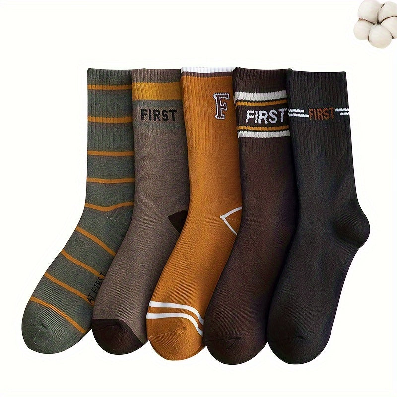 5 Pairs Letter Print Socks Mid Tube Women's Stockings