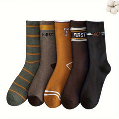 5 Pairs Letter Print Socks Mid Tube Women's Stockings