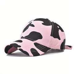 Cow Pattern Printed Baseball Cap Casual Dad Hat Adjustable Sun Hat For Women