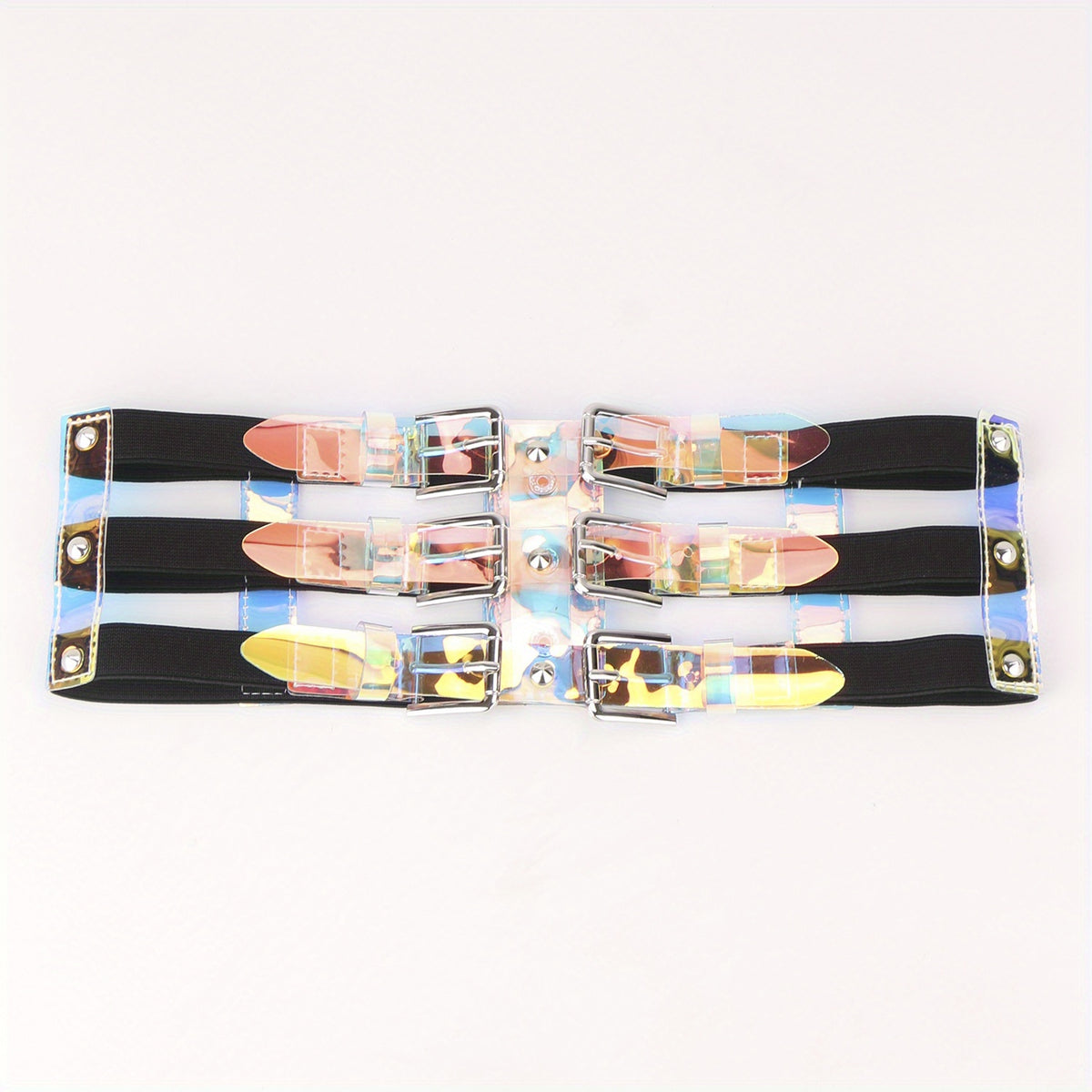 Wide Belt Y2K Laser Elastic Waistband Girdle For Women