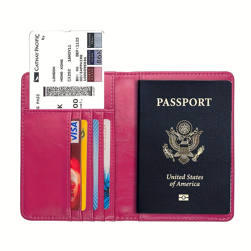 PU Leather RFID Anti theft Brush Passport Holder Classic Travel Passport Holder