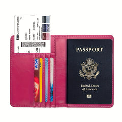 PU Leather RFID Anti theft Brush Passport Holder Classic Travel Passport Holder