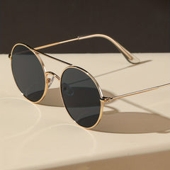 Retro Round Metal Sunglasses UV400 for Driving Beach Travel