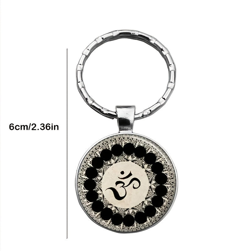 Om Time Gemstone Keychain