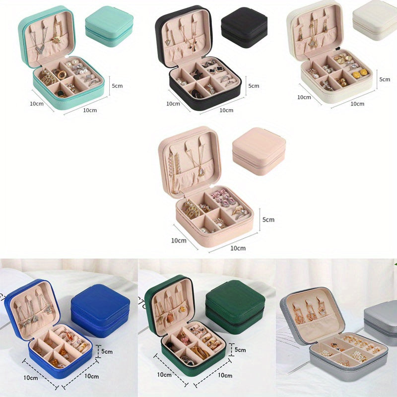 Mini Zipper Jewelry Organizer Box Small Jewelry Storage Case