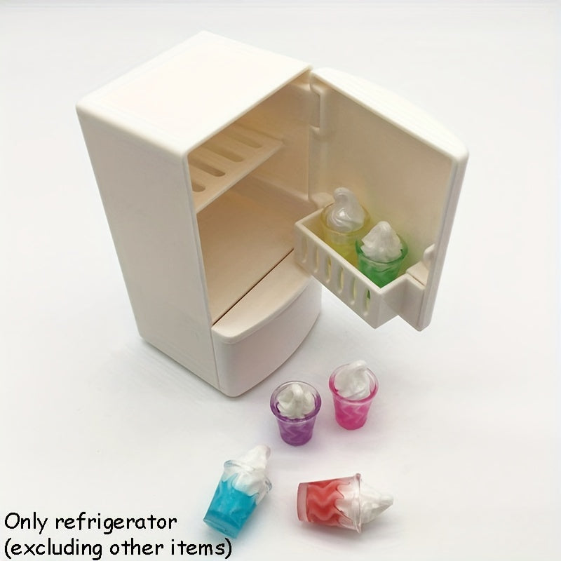 1:12 Scale Mini Fridge for Dollhouse - Realistic Kitchen Appliance