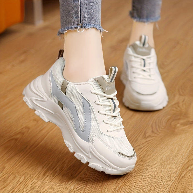 Breathable Heightened Sole Mesh Running Shoes Lightweight Non slip Sneakers