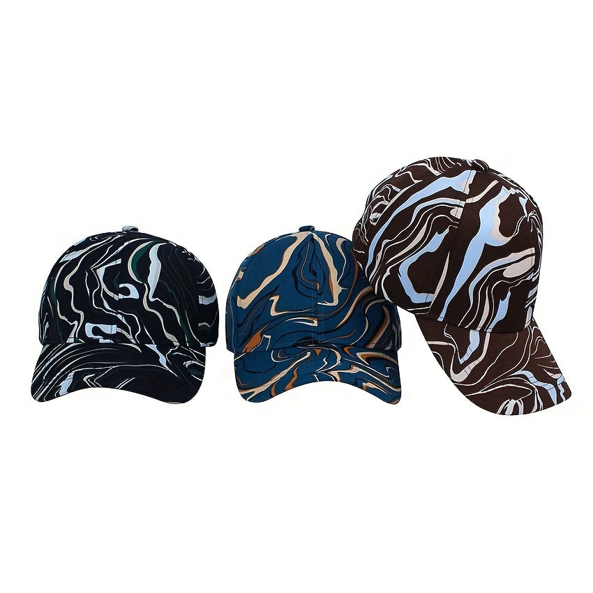 Complex Line Patterns Baseball Cap For Outdoor Sports