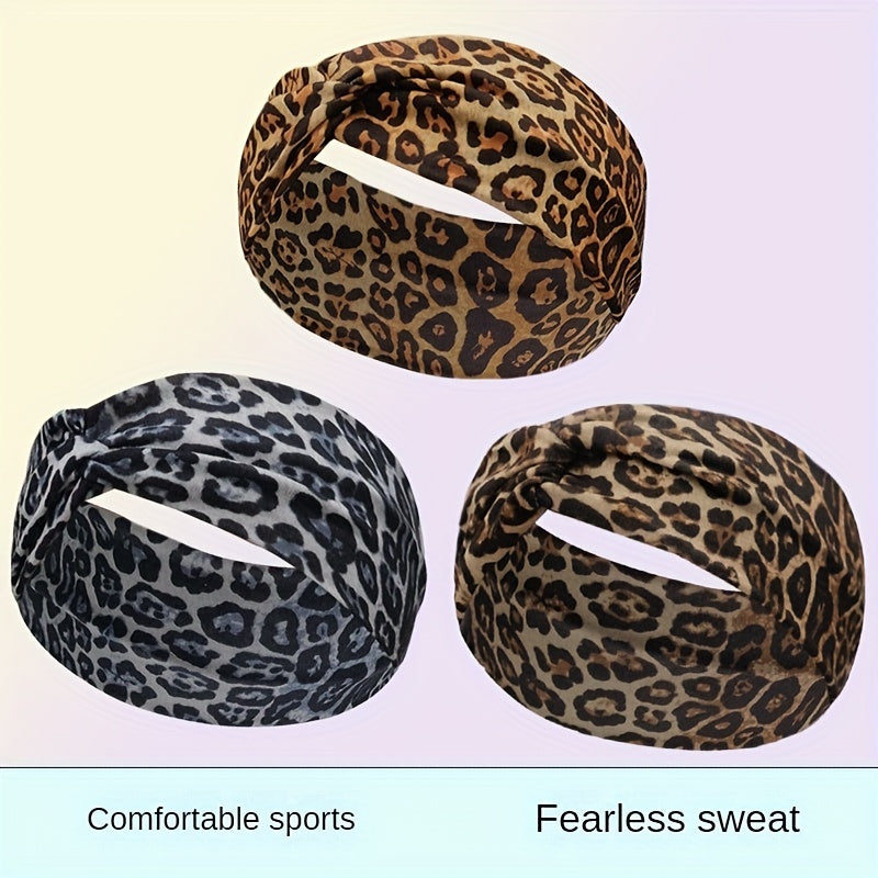 Leopard Print Wide Brim Headband Plus Velvet Hair Band