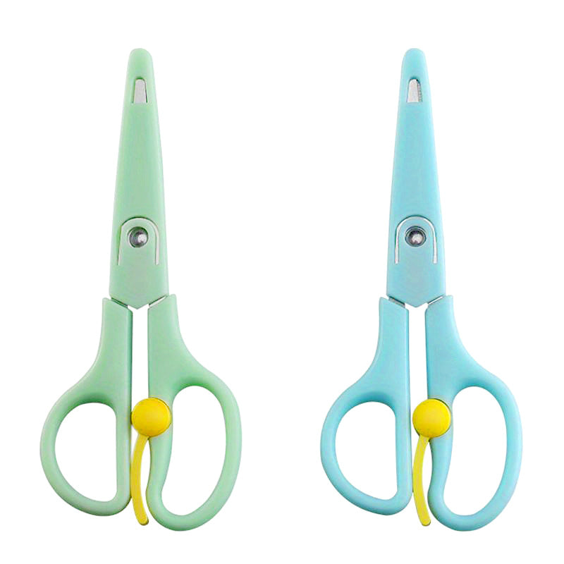 2pcs Stainless Steel Scissors With Cover - Ideal for School, Office, Home