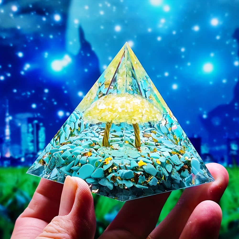 Lucky Stone Orgone Pyramid Chakra Energy Generator