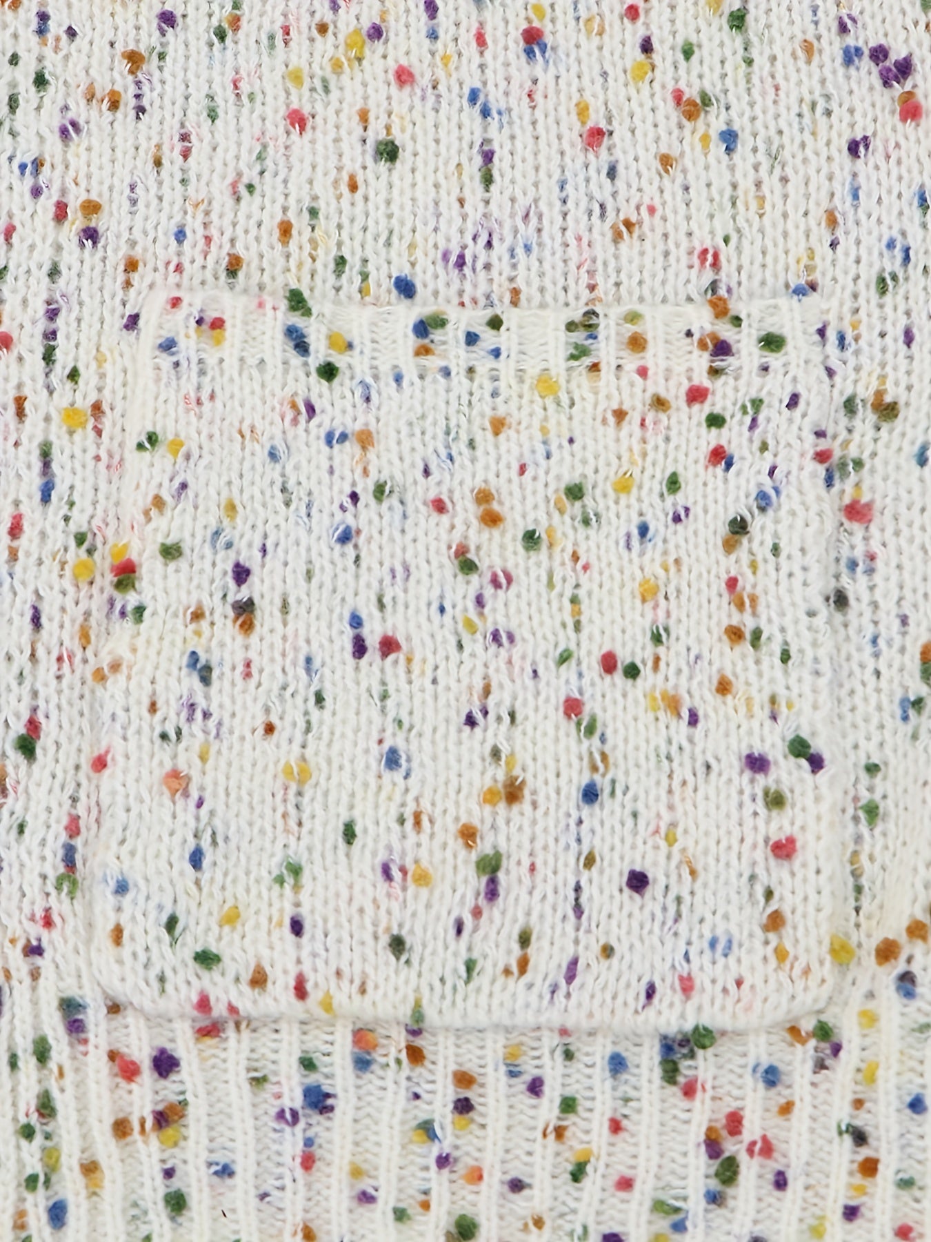 Colorful Dot Open Front Pocket Cardigan Long Sleeve Sweater for Fall & Winter