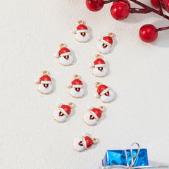 10pcs Santa Claus Alloy Pendant Christmas Style Accessories