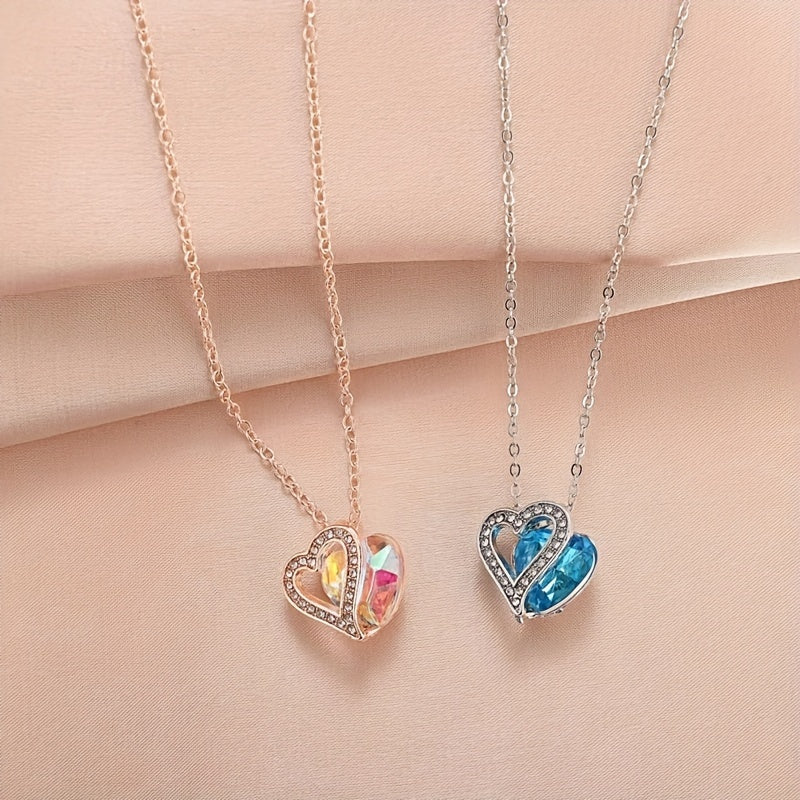 Ocean Heart Birthstone Necklace for the 12 Zodiac Signs
