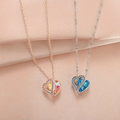 Ocean Heart Birthstone Necklace for the 12 Zodiac Signs