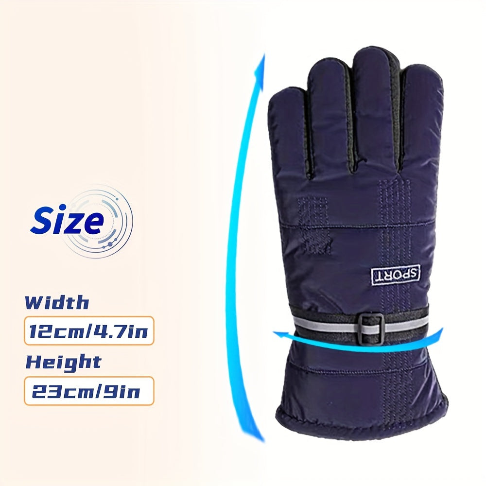 Winter Fleece Lined Warm Gloves Anti Slip Waterproof for Cycling Running