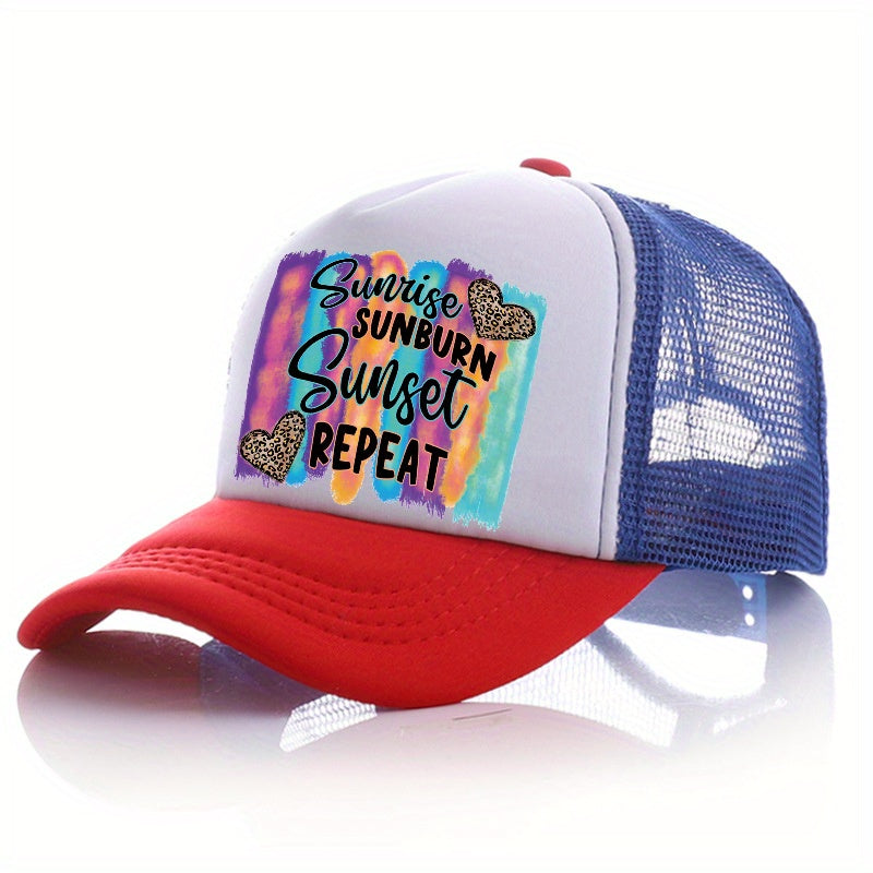 Men's Love Letter Print Peaked Cap Street Baseball Cap