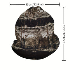 Boho Short Brim Turban Cap Vintage Printed Women Head Wrap Elastic Bandana