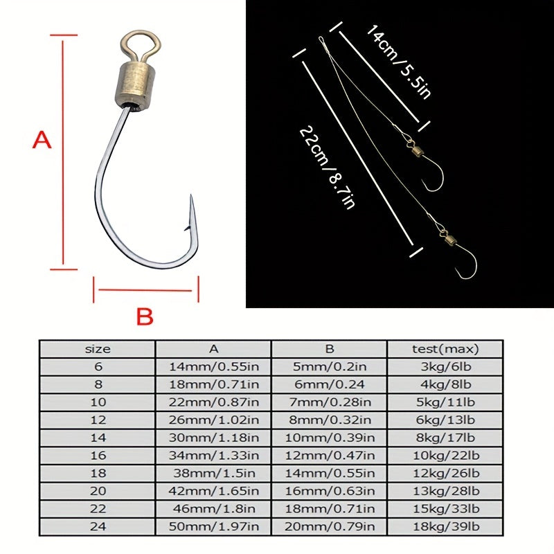 10pcs Heavy Duty Double Hook Fishing Rig for Saltwater Surf Fishing