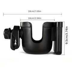 2-in-1 Stroller Cup Holder & Storage Rack