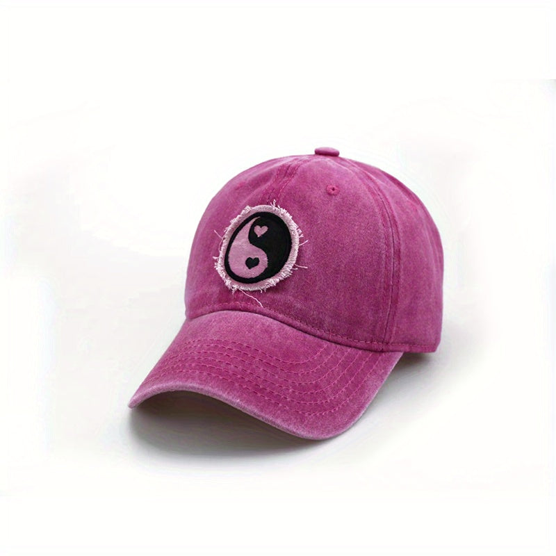 Vintage Embroidery Patch Baseball Cap Distressed Couple Dad Hats Adjustable