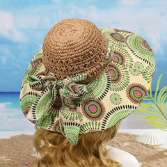Boho Floppy Straw Sun Hat Wide Brim Beach Hat