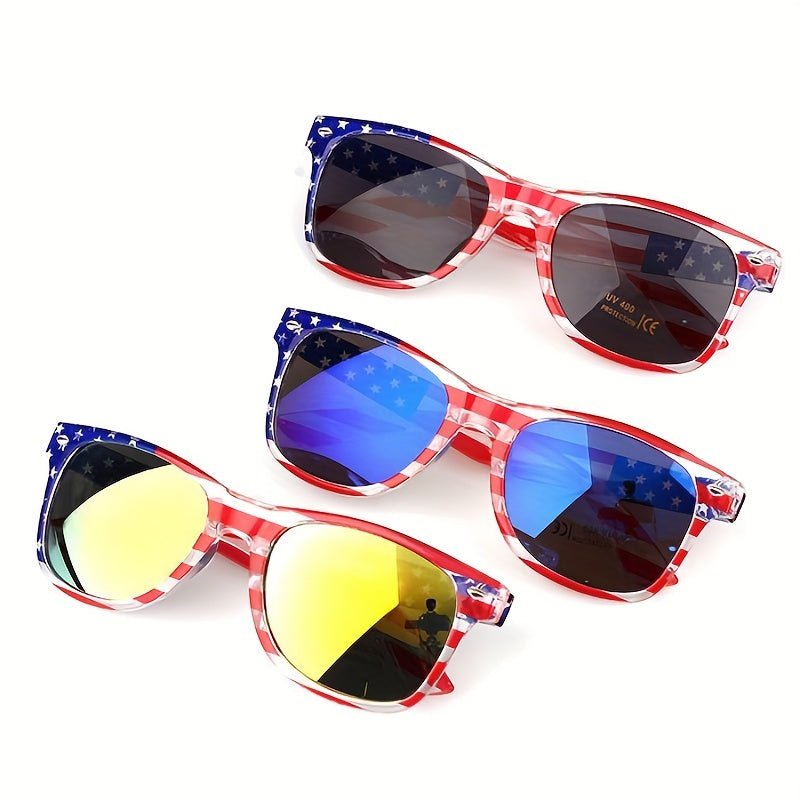 American Flag Print Sunglasses UV Protection for Men & Women