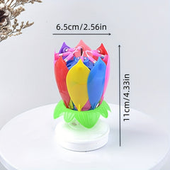 Lotus Flower Music Birthday Candle Kids Creative Rotating Flowers Singing