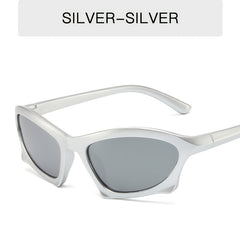 Y2k Around Sun Glasses Wrap Vintage Shades Bat Eyeglasses