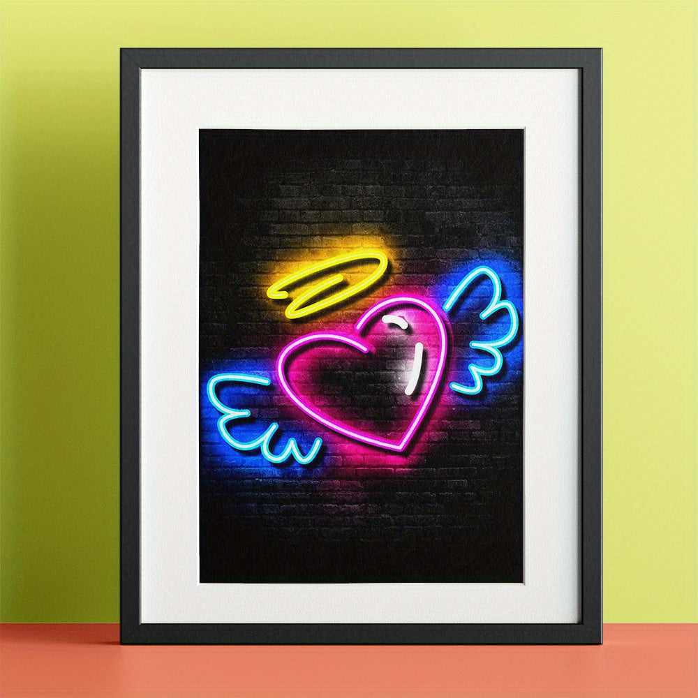 Children Unicorn and Angel Neon Posters - Modern Art Home Decor - A5 A4 A3