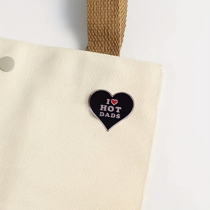 Hot Moms Heart Enamel Pin Hip-Hop Style Brooch Lapel Badge