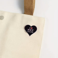 Hot Moms Heart Enamel Pin Hip-Hop Style Brooch Lapel Badge