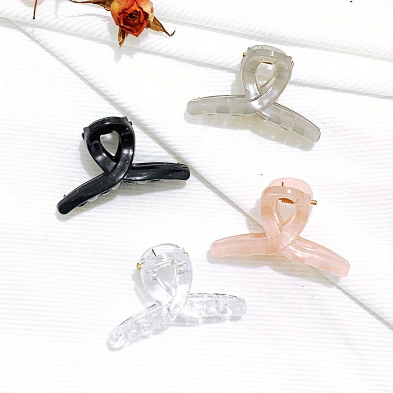 4pcs Resin Style Hair Claw Ponytail Holder Hair Clip