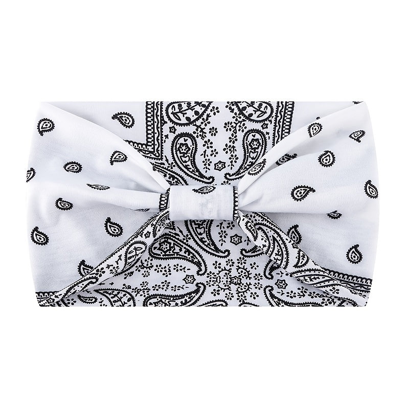 Boho Headbands Yoga Wide Knot Hair Bands Sweat Printed Sweatband