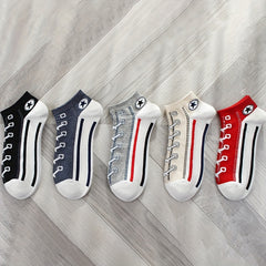 Canvas Shoes Print Ankle Socks Women's Stockings
