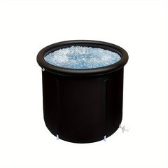 Portable Ice Bath Tub Hot/Cold Water Bucket w/ Double Drainage