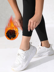 Warm Fleece Lined Leggings High Waist Tummy Control Slimming Active Wear