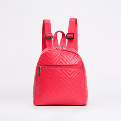 Embroidered PU Leather Small Backpack Waterproof School Travel Bag