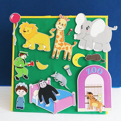 Good Night Gorilla Book Felt Toy Set with Magic Stickers & Bag