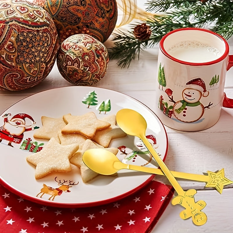 4pcs Christmas Cartoon Gingerbread Spoons