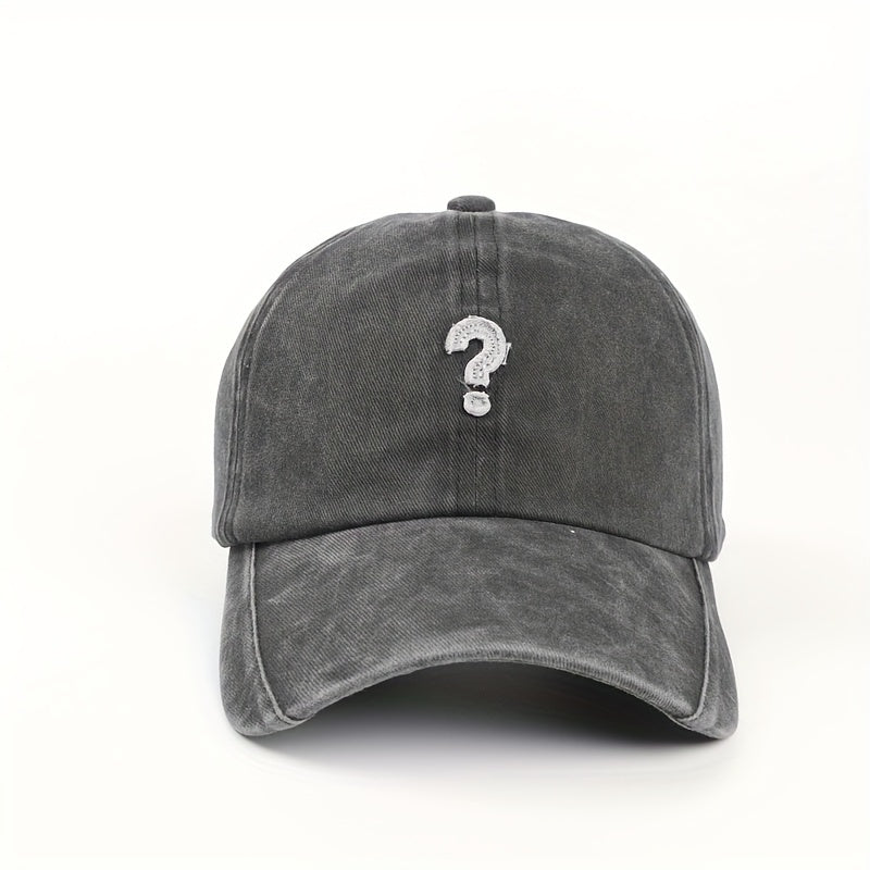 Vintage Mark Baseball Cap Street Retro Washed Denim Soft Top Curved Peaked Cap