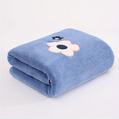 Soft Flower Pattern Bath Towel - Quick Dry & Absorbent - 55x12