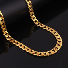 Men's Copper Chain Necklace Hip Hop Party Jewelry