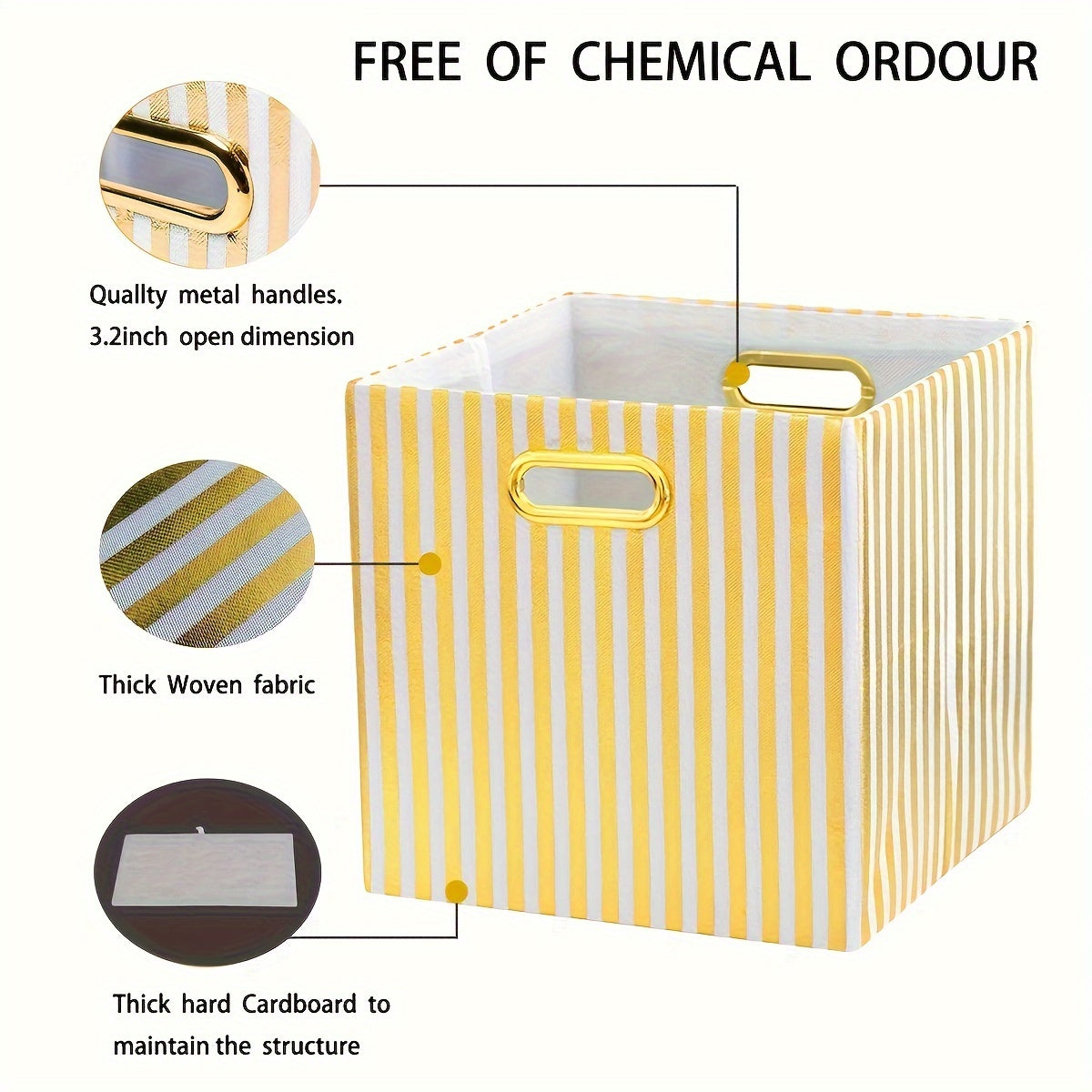 2pcs Non-woven Storage Box Metal Handle For Finishing Clothes Toys Sundries