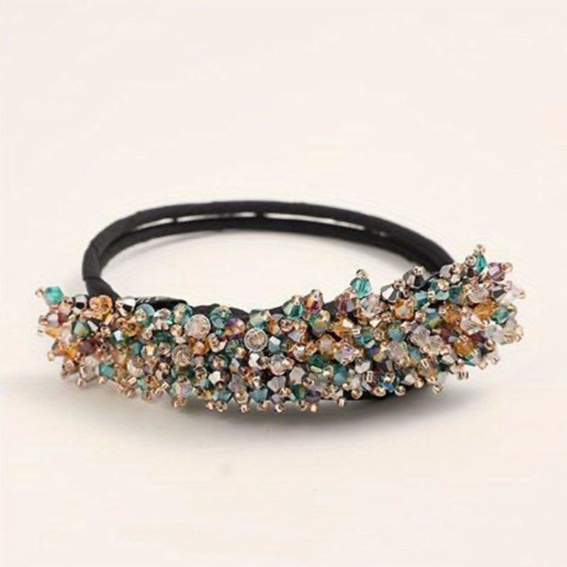 Crystal Pearl Hair Device Braided Headdress Hair Artifact Bun Accessories