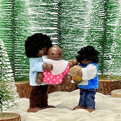African Wooden Dolls Handcrafted Figurines Colorful Traditional Attire